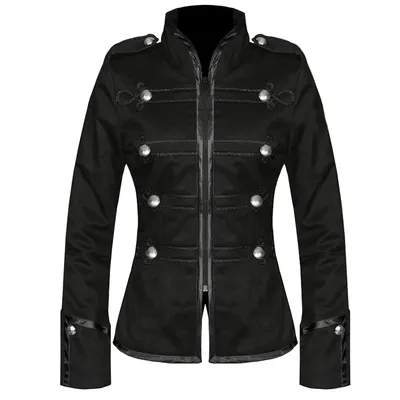 Steampunk Damen Gothic Kleidung Militärjacken Mittelalter Vintage Jacke Stehkragen Rock Gehrock Retro Punk Mantel Image