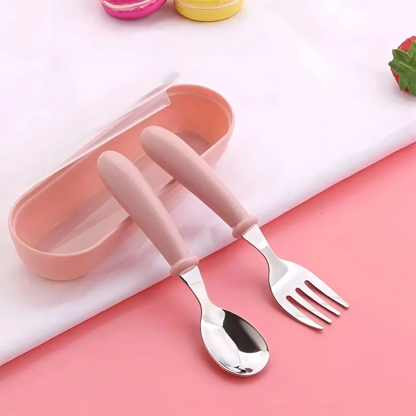 Edelstahl Kleinkind Kind Geschirr Set Kinder Utensil Geschirr Besteck Baby Sicherheit Fütterung Löffel Gabel Nette Geschirr