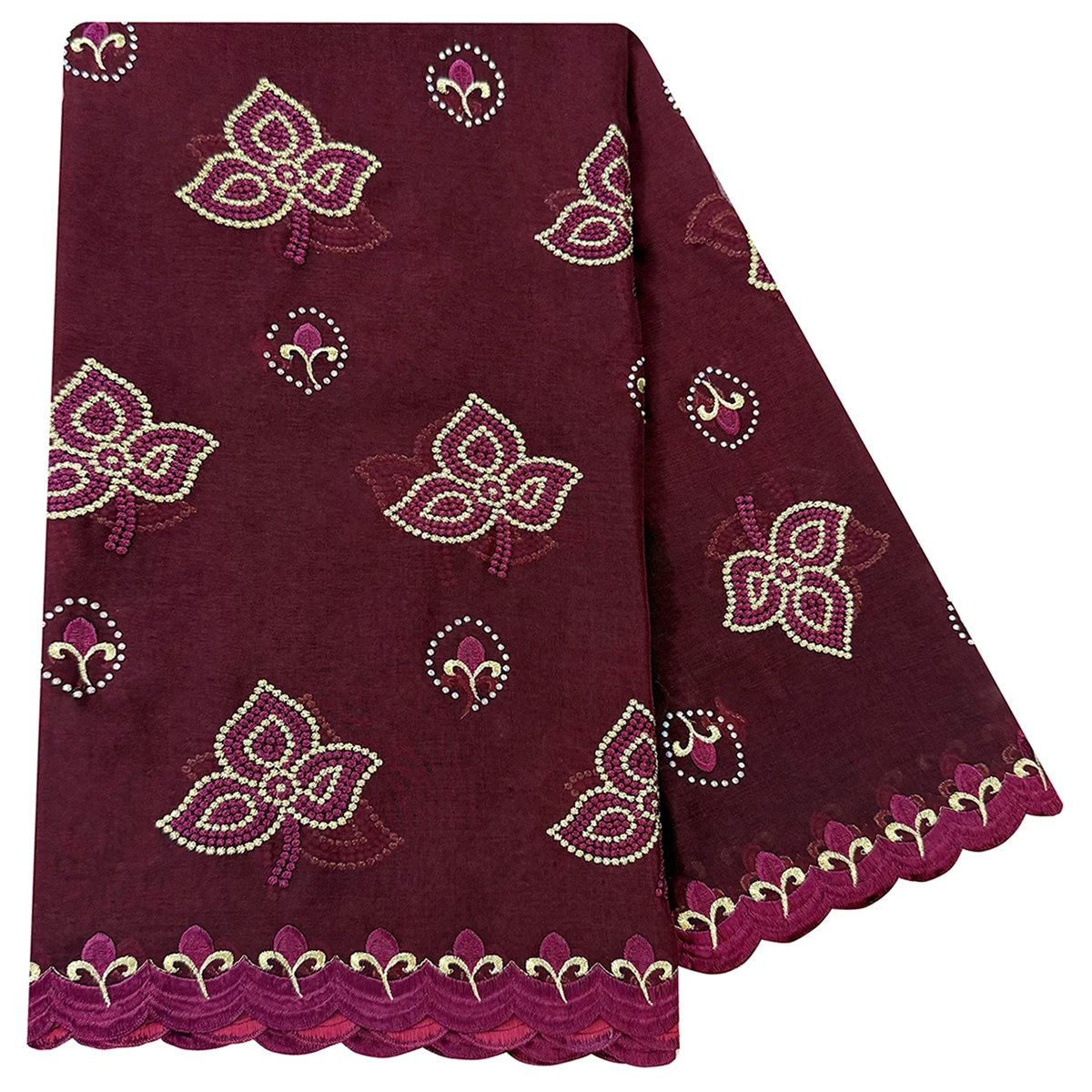 Afrikanische Frauen Hijab Muslimische Schals Hochwertiger 100% Baumwollstoff Rayon Baumwollfaden bestickte Schals Dubai Ausgezeichneter Stil Image