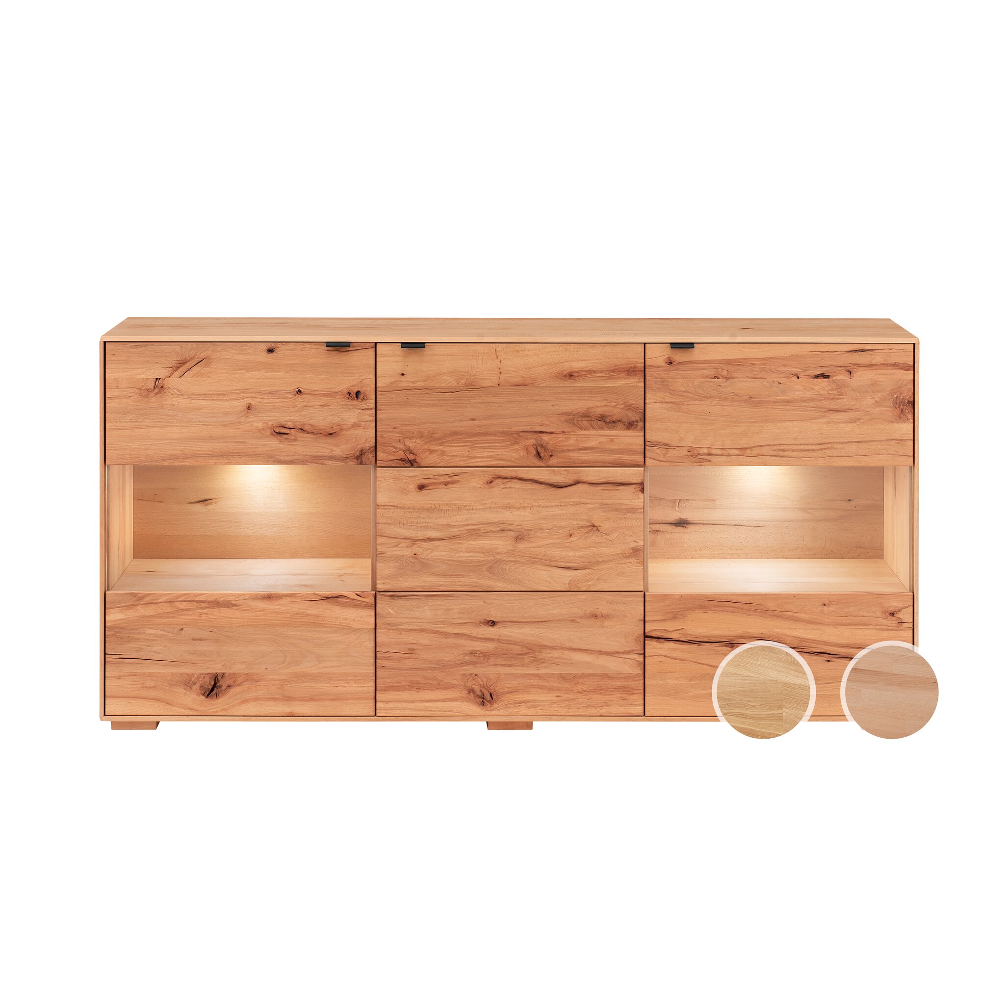 Massivholz »Zerro« Sideboard II Kernbuche / ohne Beleuchtung