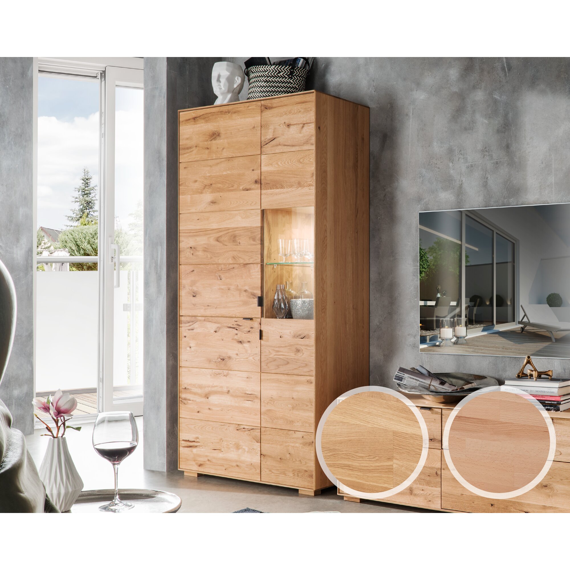 Massivholz »Zerro« Highboard – erhältlich in 9 Ausführungen