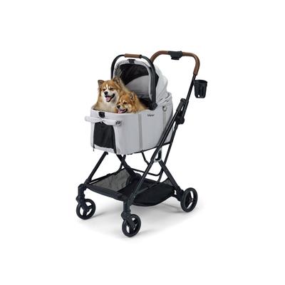 Ibiyaya Tinker Small Detachable Pet Stroller – Compact Buggy for Cats & Small Dogs - Silver Gray