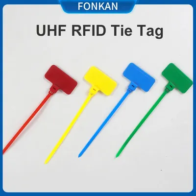 50pcs UHF RFID Tag Reusable Cable Tie ABS Anti-metal Long Range RFID Passive tag for Logistics Management UHF Tie Tag