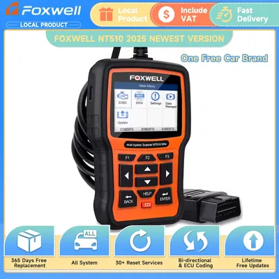 FOXWELL NT510 Elite OBD2 Car Scanner Tools Bi-Directional All System Code Reader 30+ Reset OBD 2 Automotive Diagnostic Scan Tool