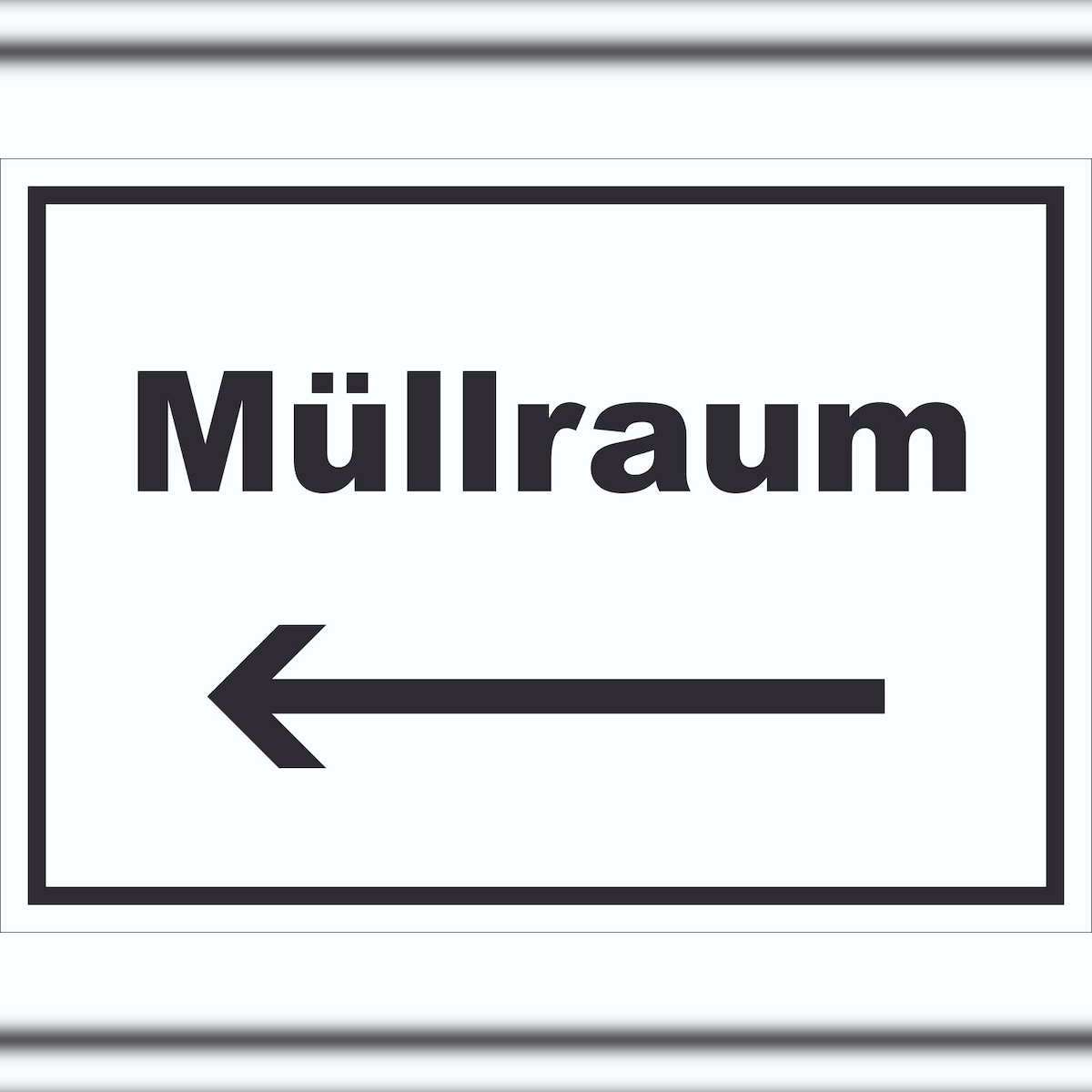 HB-Druck Müllraum Schild mit Text Richtungspfeil links Abfall Mülltrennung waagerecht A1 (594x841mm) Image