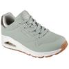 Sneaker SKECHERS "UNO GOLDEN AIR", Damen, Gr. 41, grün (sage grün), Lederimitat, sportlich, Schuhe, Freizeitschuh, Halbschuh, Schnürschuh mit Metallic-Einsatz