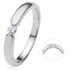 Diamantring ONE ELEMENT "0.13 ct Diamant Brillant Spannfassung Ring" Gr. 54, silber, Fingerringe, Damen, 54, 0,13 ct, Weißgold 585-Gold-Diamanten, Weißgold 585, Gold, Diamanten, aus 585 Weißgold – für Damen – elegant, modern & vielseitig kombinierbar