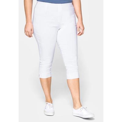 3/4-Hose SHEEGO, Damen, Gr. 56, Normalgrößen, weiß, 70% Viskose, 25% Polyamid, 5% Elasthan, unifarben, Hosen Image