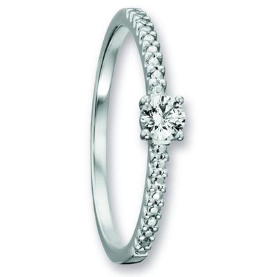 Goldring ONE ELEMENT "Zirkonia Ring aus 333 Weißgold Zirkonia Ring aus 333 Weißgold" Gr. 58, silber, Fingerringe, Damen, 58,mit Zirkonia, Weißgold 333-Gold, Weißgold 333, Gold, für Damen – klassisch & elegant im Design Image
