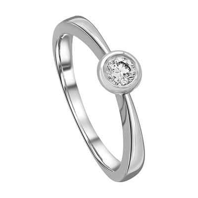 Diamantring ONE ELEMENT "0.15 ct Diamant Brillant Ring aus 585 Weißgold" Gr. 50, silber, Fingerringe, Damen, 50, 0,15 ct, Weißgold 585-Gold-Diamanten, Weißgold 585, Gold, Diamanten, zeitlos schön – für besondere Momente gemacht Image
