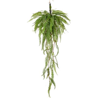 Kunstpflanze CREATIV GREEN "Farn", grün, H:100cm, Kunststoff, Kunstpflanzen, mit detailgetreuen Farnwedeln an Reisigkugel