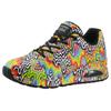 Sneaker SKECHERS "UNO-INFINITE DRIP JEN STARK", Damen, Gr. 35, bunt (mehrfarbig), Lederimitat, kontrastfarbene Details, modisch, Schuhe Sneaker, Freizeitschuh, Halbschuh, Schnürschuh mit Luftkissen-Dämpfung