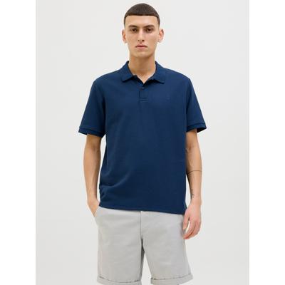 Poloshirt JACK & JONES "JJEAUSTIN POLO SS NOOS", Herren, Gr. XS, navy blazer detail:classic, Jersey, Obermaterial: 58% Polyester, 40% Baumwolle, 2% Elasthan, unifarben, modisch, regular fit taillenbedeckt, ohne Ausschnitt, Kurzarm gerader Abschluss,... Image