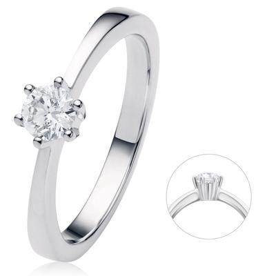 Diamantring ONE ELEMENT "0.25 ct Diamant Brillant Ring aus 585 Weißgold" Gr. 52, silber, Fingerringe, Damen, 52, 0,25 ct, Weißgold 585-Gold-Diamanten, Weißgold 585, Gold, Diamanten, zeitlos schön – für besondere Momente gemacht Image
