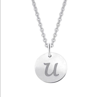 Ketten-Anhänger ONE ELEMENT "Buchstabe U Buchstaben Anhänger aus 333 Weißgold", silber, Schmuckanhänger, Damen, U, Weißgold 333-Gold, Weißgold 333, Gold, Ø 11,0 mm – ein ausdrucksstarkes Schmuckstück für jeden Anlass Image
