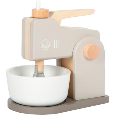 Kinder-Handmixer SMALL FOOT "Mixer-Set, grau tasty", grau, Spielzeug-Haushaltsgeräte, KinderB:12cm H:20cm T:19cm, Holz, B:12cm H:20cm T:19cm