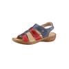 Sandale, Damen, Gr. 36, blau (blau, rot), Glattleder, sportlich, Schuhe