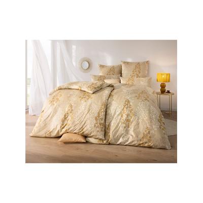 Bettwäsche ESTELLA Gr. 1, vanille, ocker, bedruckt, B/L: 135cm x 200cm, 3-teilige Garnitur St., 3-teilige Garnitur St., Feinflanell, B/L: 80cm x 80cm, Feinflanell, 100% Baumwolle, Bettwäsche Image