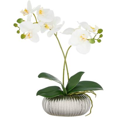 Kunstorchidee CREATIV GREEN "Orchidee Phalaenopsis", weiß, H:38cm, Kunststoff, Kunstpflanzen, mit real-touch-Blüten