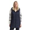 Steppweste TOM TAILOR, Damen, Gr. XXXL, blau (sky captain blau), Steppware, Obermaterial: 100% Polyester. Futter: 100% Polyester, Strukturmuster, casual, regular fit ca. Mitte Oberschenkel, Westen, mit Kapuze