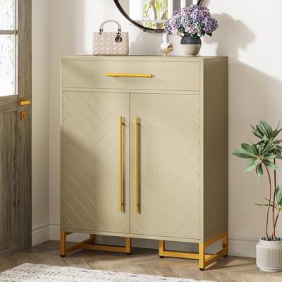 Modern Shoe Cabinet with Drawer and 5 Adjustable Shelves