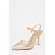 Quiz Womens Gold Diamante Strap Court Heels - Size UK 7 | Quiz Sale | Discount Designer Brands