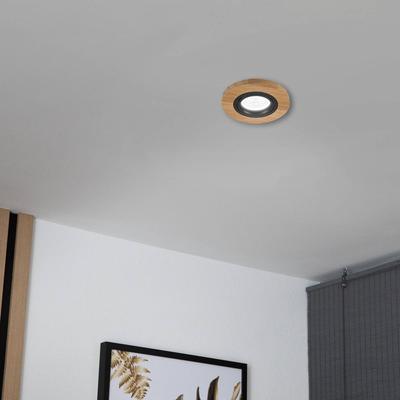 Lamkur Lighting Deckeneinbauleuchte Tobby, Ø 10 cm, Eichenholz, GU10 Image