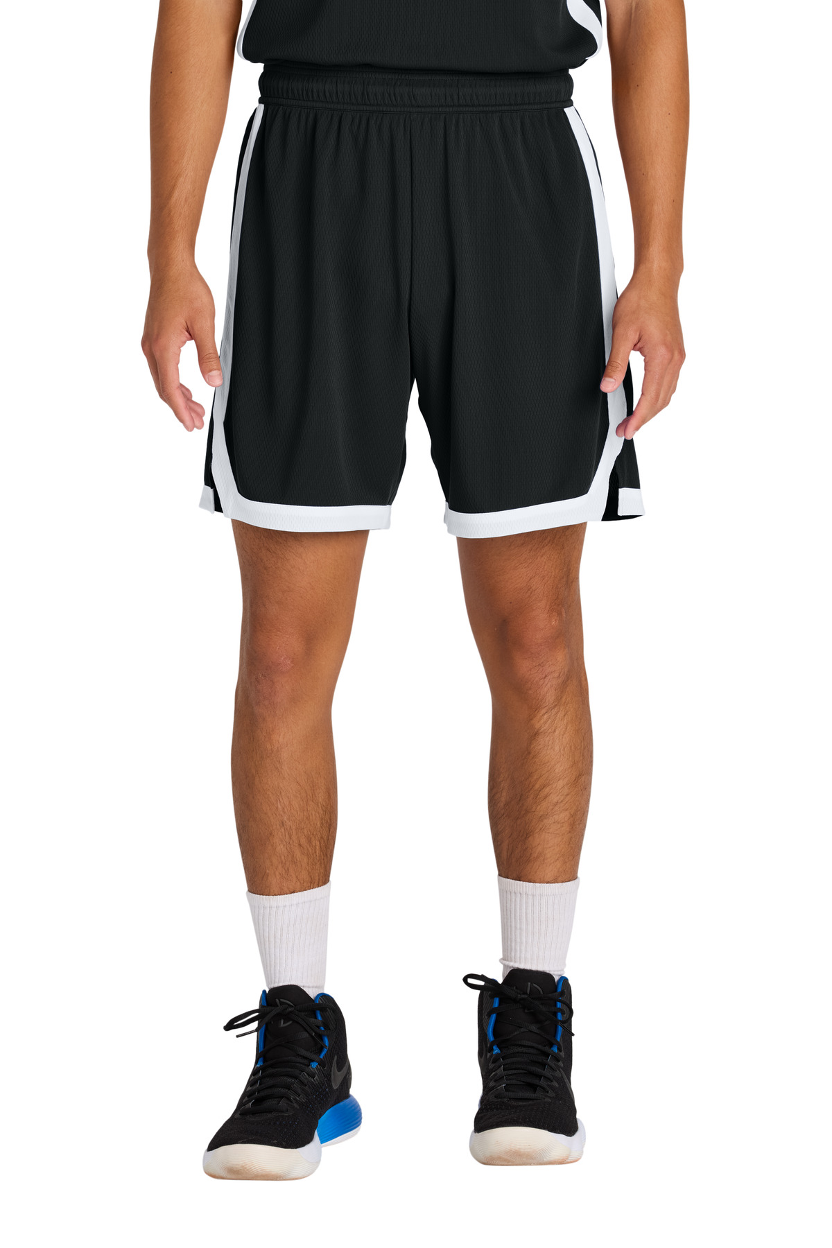 Sport-Tek ST901 Rival Basketball 7'Short in Black/White size 2XL | Polyester