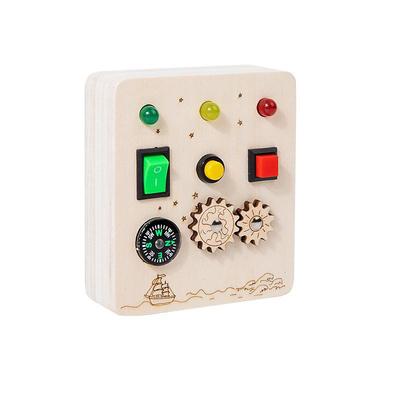 Montessori Light Switch Wooden Sensory Busy Board Pluggable Cords And Keys Educational Learning Decompression Toy Go to School Holiday Gifts for Kids