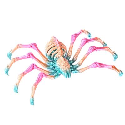 Halloween 3D Printed Spider Figurine, Large Poseable Spider Toy with Movable Joints, Retractable Articulated Animal Model for Halloween Decoration or Prank Props