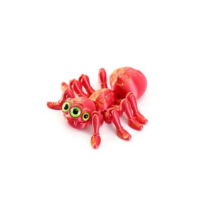 Halloween 3D Printed Spider Figurine, Large Poseable Spider Toy with Movable Joints, Retractable Articulated Animal Model for Halloween Decoration or Prank Props