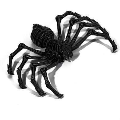 Halloween 3D Printed Poseable Spider Toy, Large Jointed Movable Spider Model, Retractable Articulated Animal Figure for Halloween Decor or Party Prank Prop