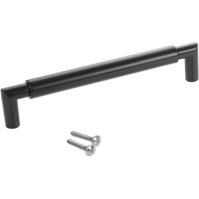 Sotech Möbelgriff E9 echt Edelstahl ø 16 mm mit Sockeln aus Metall, schwarz matt, ba 160 mm, 1 Stück Image