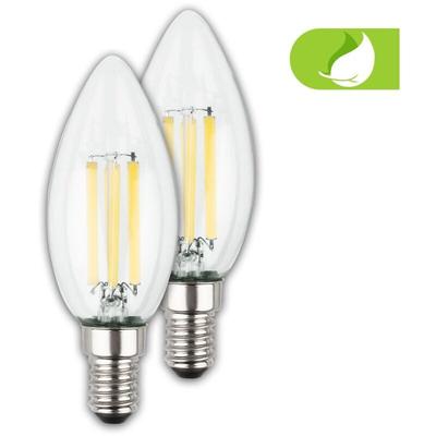 2er Set led Leuchtmittel E14 led Lampe Kerze Warmweiß Effizienzklasse a Image