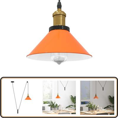 Pendelleuchte Höhenverstellbar E27 Orange Glänzend Ø22cm Metall - Vidaxl Image