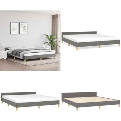 Bettgestell ohne Matratze Dunkelgrau 180x200 cm Stoff - Bettes Gestell - Doppelbett Image