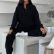 Per donna Tuta da Ginnastica Pantaloni da Tuta Felpa pullover Autunno Tasca Tinta unita Completo Abbigliamento Rosso marrone Nero Palestra Allenamento Sportivo Antivento Manica Lunga Sport