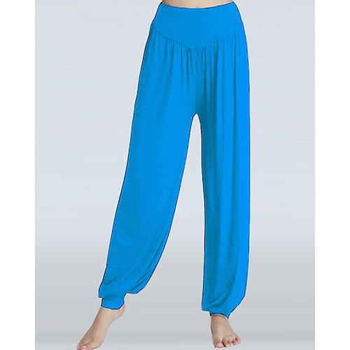 Per donna Pantaloni da yoga Pantaloni stile harem Pantaloncini Leggero Vita Alta Palestra Pilates Zumba Pantaloni Tinta unica Nero Bianco Rosa Modal Autunno Gli sport Abbigliamento sportivo