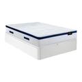 Set letto 140 x 190 cm: Rete con contenitore Bianco + Materasso ibrido molle insacchettate - MARQUIS di PALACIO
