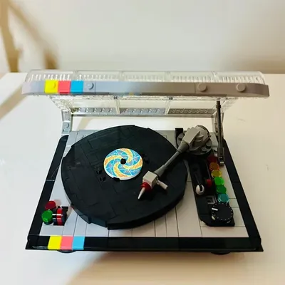 MOC Classic Festival Retro Record Player Building Blocks Model Music Player Assemble Bricks Birthday Toy Gift For Kid Adult