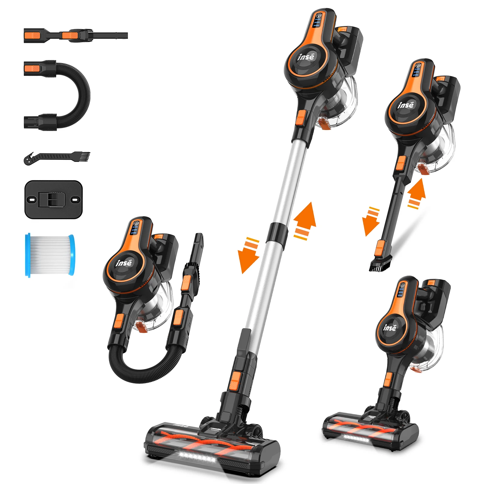 Aspirapolvere senza fili Aspirapolvere senza fili INSE, Aspirapolvere per auto, Aspirapolvere portatile, Aspirapolvere da 80 minuti