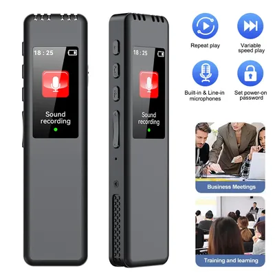 Digital Voice Recorder Noise cancelling voice-activated voice recorder Portable MP3 player Support 128GB SD card Loop recording