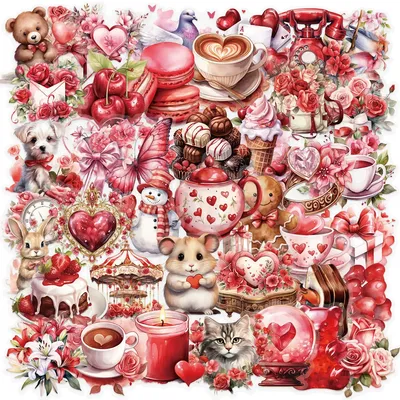 50PCS Rote Serie Cartoon Geständnis Geschenk Aufkleber Telefon Laptop Computer Gitarre Gepäck Schreibwaren Notebook Wasserdichte Aufkleber Image