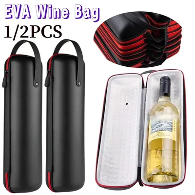 1/2PCS EVA Portable Wine Bag Shockproof Beer Cooling Bags Waterproof with Hand Strap Insulation Wine Box for Party Travel Image