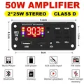 50W Amplificatore Bluetooth 5.0 FAI DA TE MP3 WAV Scheda di Decodifica DC 12V Auto Senza Fili USB Lettore MP3 Slot Per Schede TF USB FM con Microfono