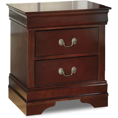 Signature Design by Ashley Alisdair Traditional 2 Drawer Nightstand, 23.75" Tall, Dark Brown