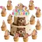 Cartoon Tiere Kapibala Thema Kuchen Topper Jungen Mädchen Geburtstag Jahrestag Feier Dekoration Party Showeer Supplies Set