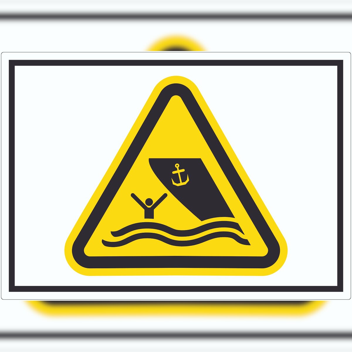 HB-Druck Aufkleber Warnung Schiffsverkehr Symbol A3 (297x420mm) Image