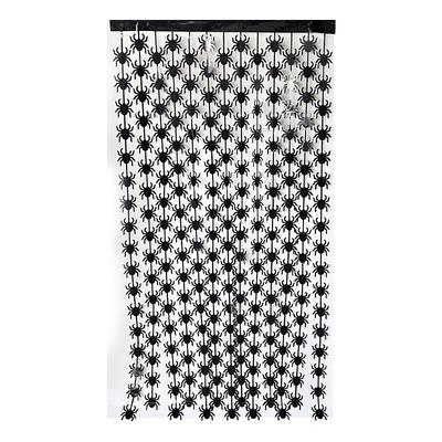 Halloween Foil Fringe Curtain Tinsel Curtain with Bat, Laser Pumpkin, Spider and Skull, Scary Party Backdrop for Halloween Decorations and Photo Booth Props