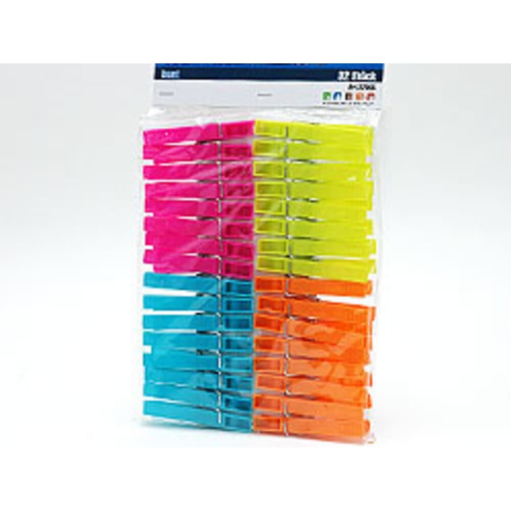 Bunte Wäscheklammern – 32er Pack Kunststoffklammern für Wäsche und Mehr, 73mm Image